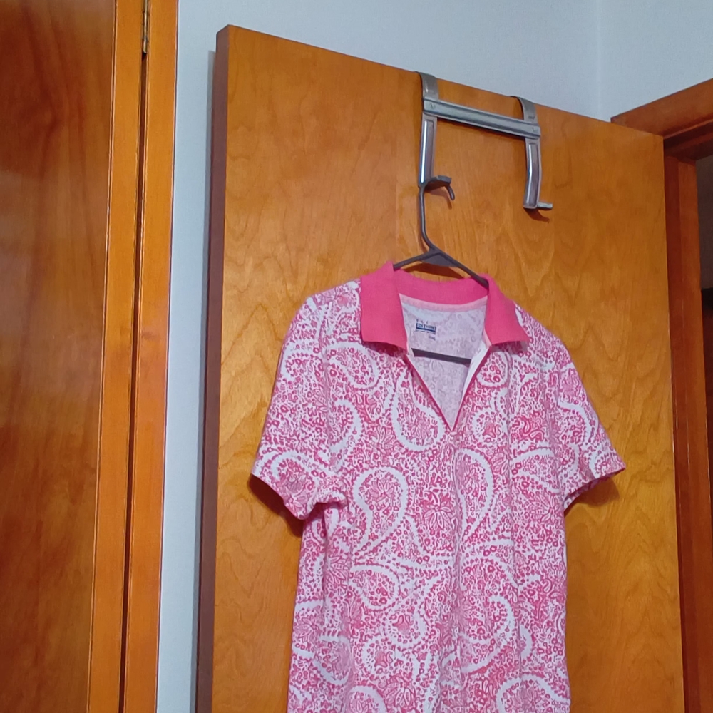 Basic Editions Pink Paisley Polo Shirt